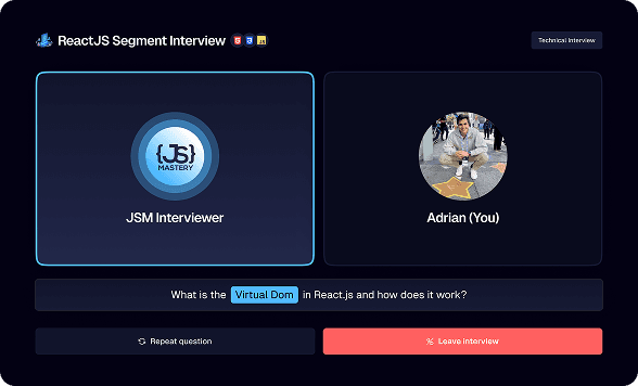 AI mock interview practice session